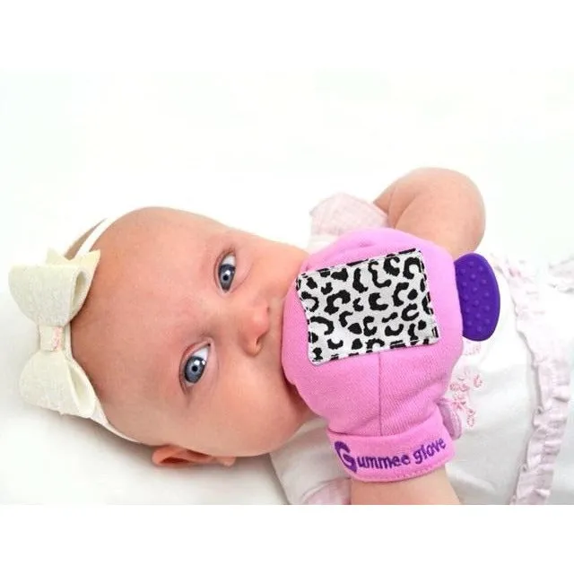 Gummee Double Pack teething mitten Pink and Heart shaped Ring