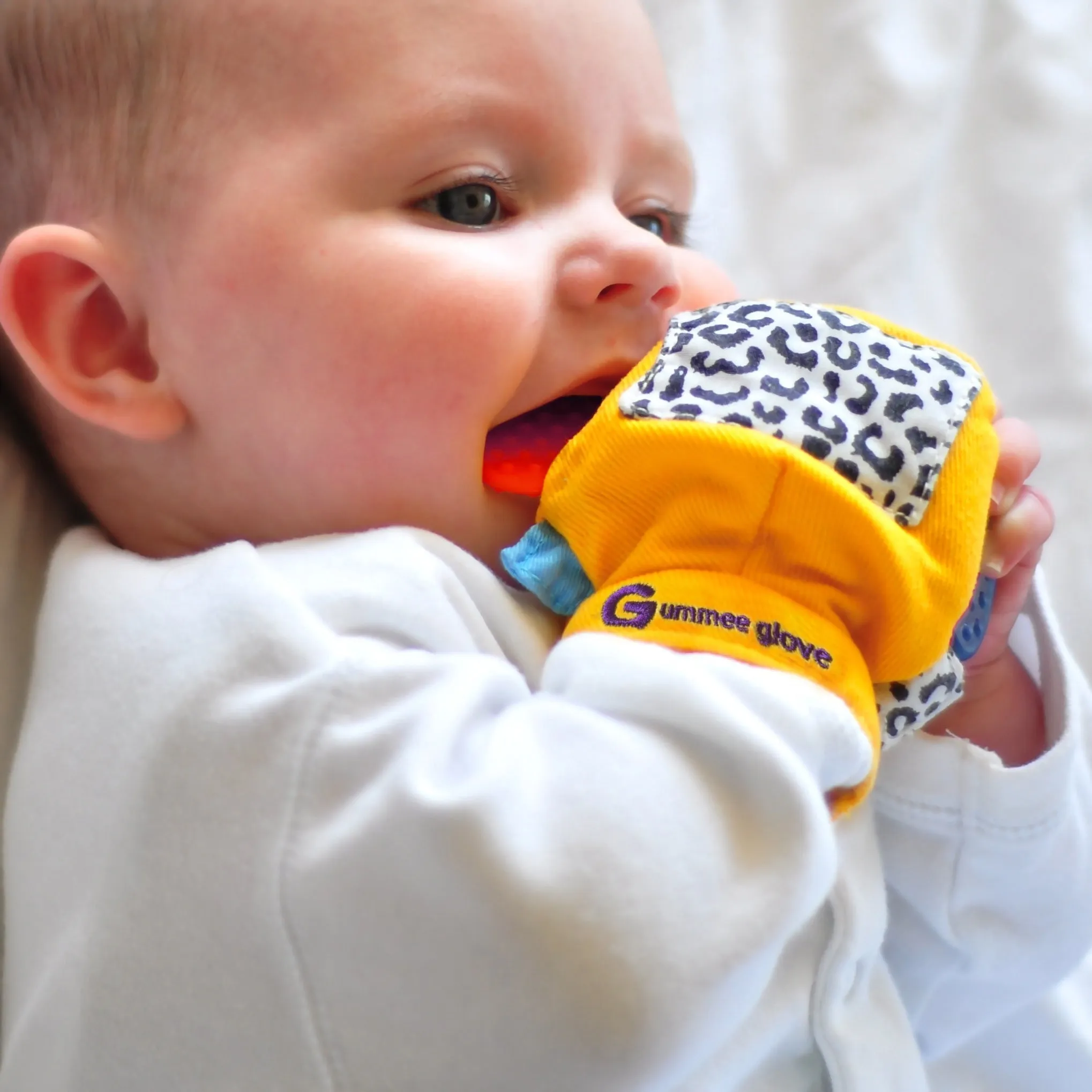Gummee Double Pack Teething Mitten Yellow and Turquoise