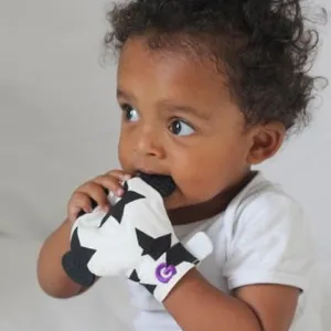 Gummee Double Pack teething mittens Black/White and Turquoise