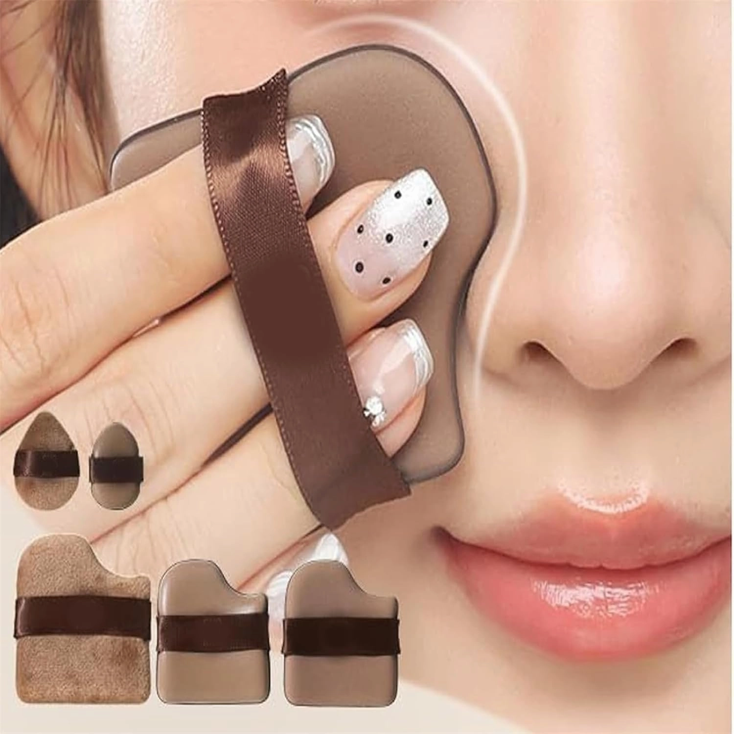 Guo Xiao Niu Makeup Puff, 1 Pack of 6PCS Guoxiaoniu Makeup Puff, Wet and Dry Dual Use Sponge Powder (2Set/12Pcs)