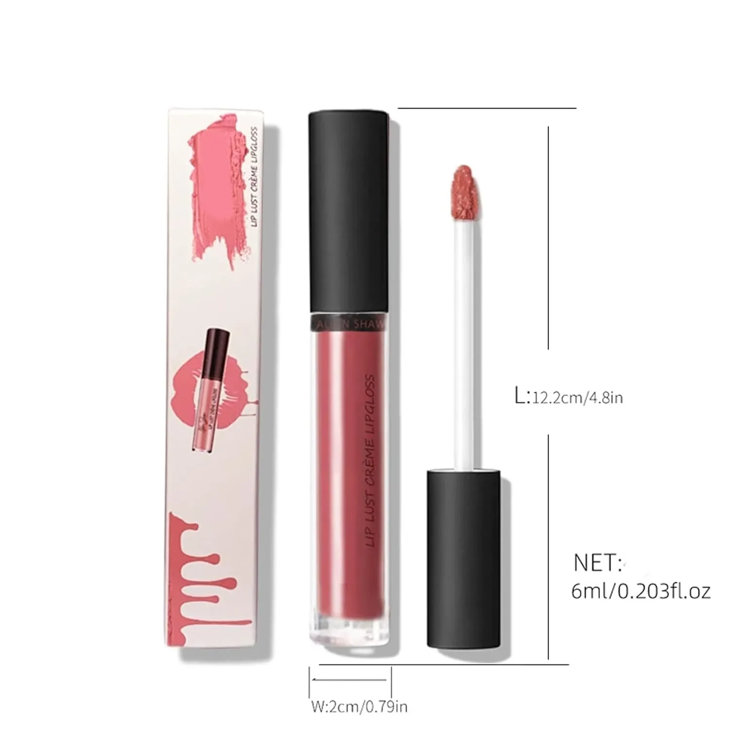 Hailnrothwad Lipstick,12 Colors Cream Texture Lipstick, Keep Shiny All Day with Waterproof, Smudge-Proof (1#Amore)