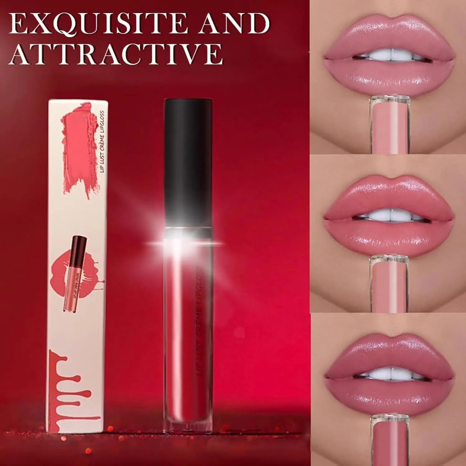 Hailnrothwad Lipstick,12 Colors Cream Texture Lipstick, Keep Shiny All Day with Waterproof, Smudge-Proof (1#Amore)