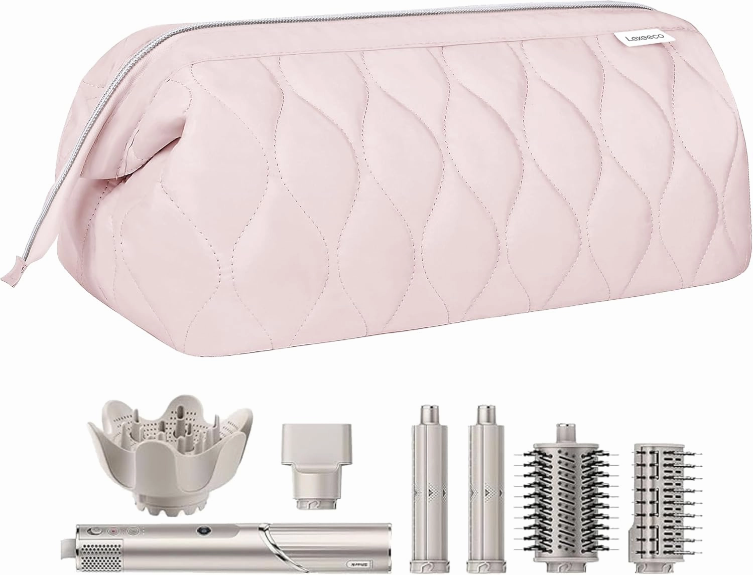 Hair Tools Travel Bag for Shark Flex Fusion Puffer Flexstyle Carring Case Portable Dyson Airwrap Travel Case for Shark Hair Dryer Flat Curing Iron Organizer (Pink)