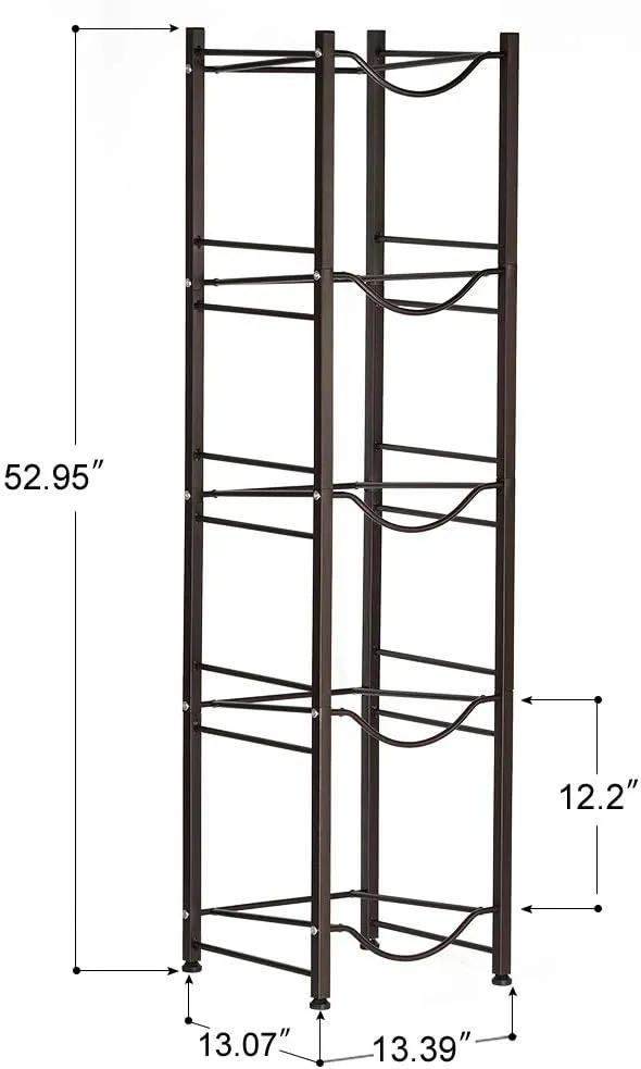 HAITRAL Water Gallon Jug Holder, 5-Tier Heavy Duty Water Bottle Buddy Display Rack, Black