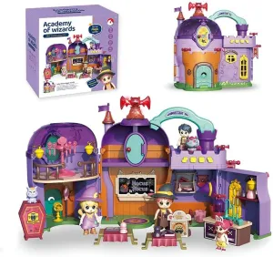 Halloween School of Witchcraft and Wizardry Mini Doll House, Lightweight and Portable Toy Castle, Suitable for Exercising Children's Imagination, Gifts for Boys and Girls (Wizard School)
