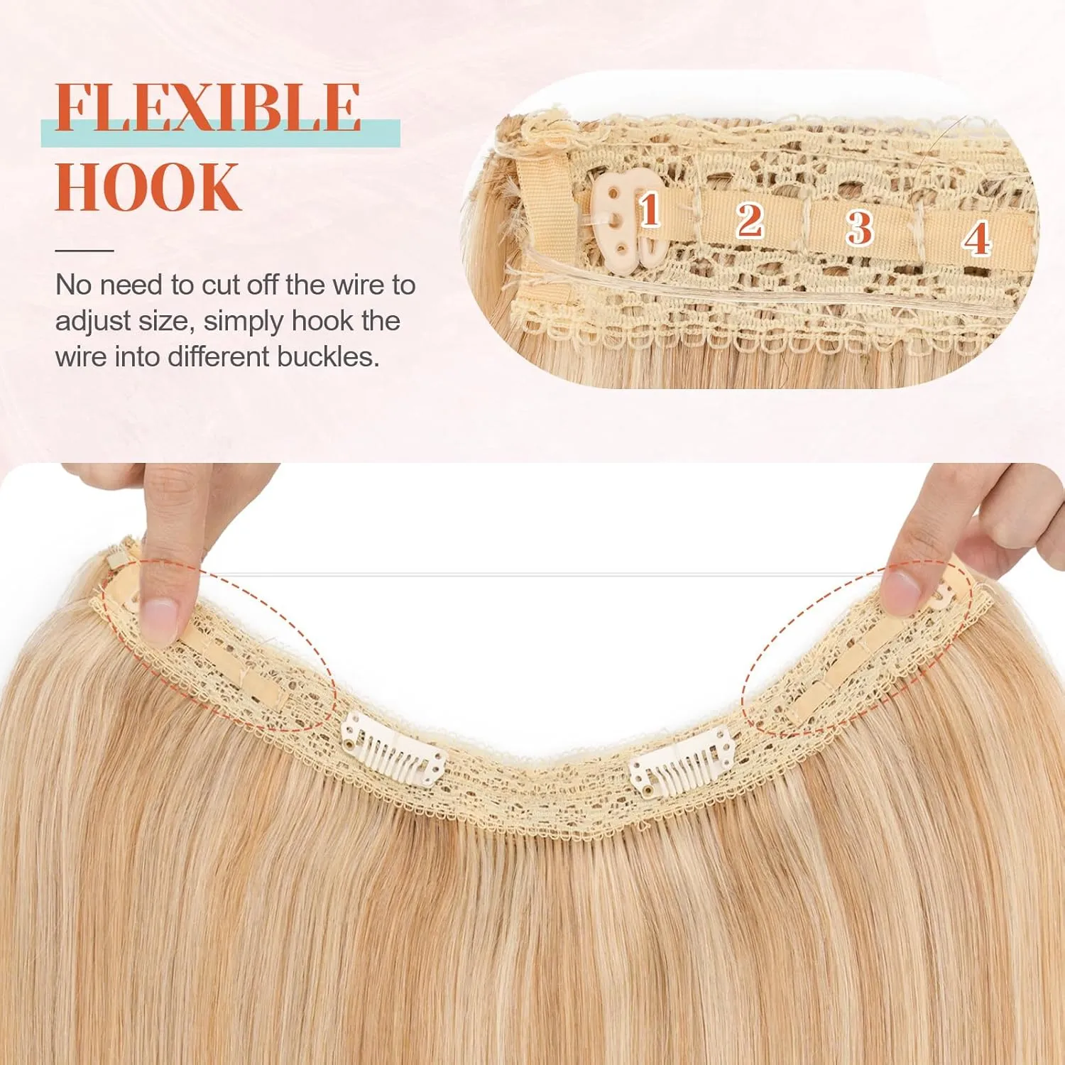 Halo Hair Extensions, Benehair Halo Blonde Hair Extensions for Women, 100% Human Hair Invisible Wire Hair Extensions for Adding Volume, 12 Inch Halo Extensions #18P613 Ash Blonde&Bleach Blonde