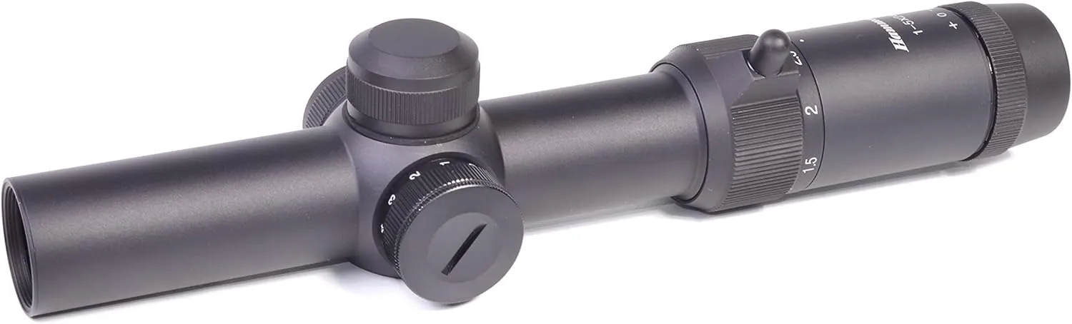 Hammers 1-5X24 Lightweight 30mm Tube Clean View Low Light Profile Quick Action Dot Reticle Rifle Scope w/One Piece Offset Mount