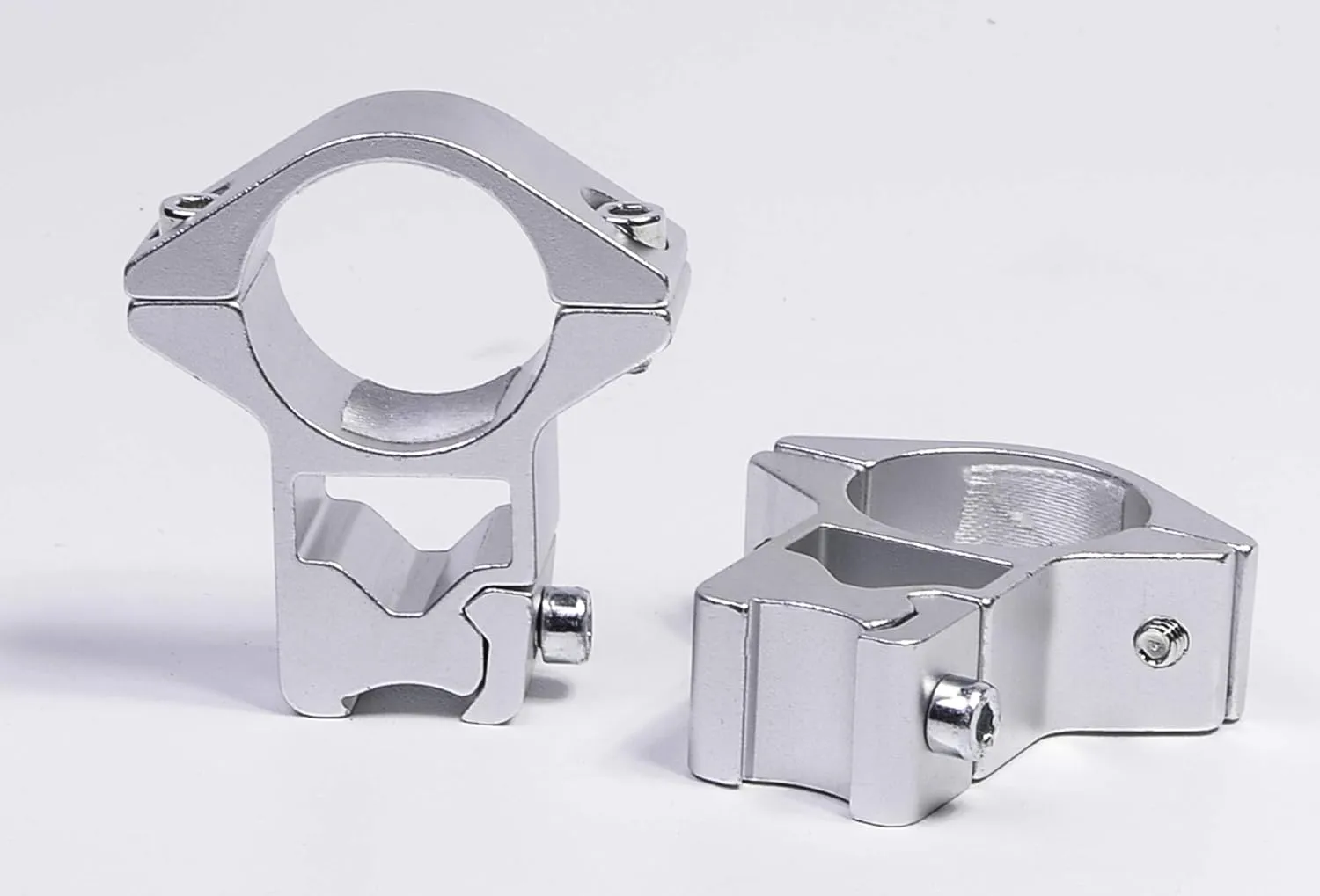 Hammers 1 inch Stainless Silver Chrome 22 Rifle Scope Ring Set 10/22 Rimfire 3/8" Dovetail