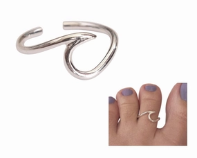 Handmade Wave Band Adjustable Toe Ring, 925 Sterling Silver, Thin Dainty Open Toe, Pinky or Knuckle Rings for Women, By MiYa Jewelry Creations
