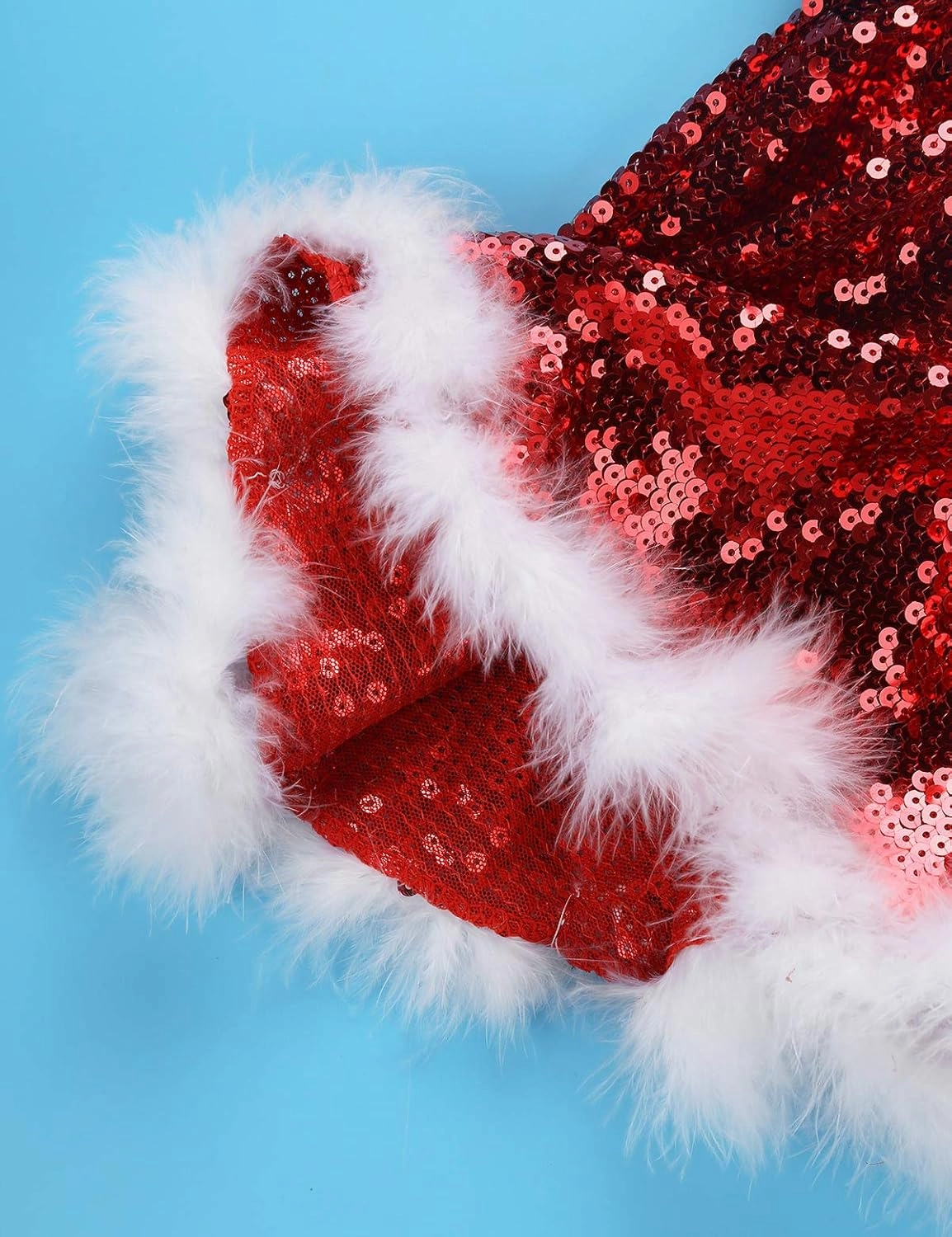 Hansber Big Girls Christmas Outfit Sequins Figure Ice Roller Skating Ballet Dance Leotard Dress with Hat Arm Sleeves
