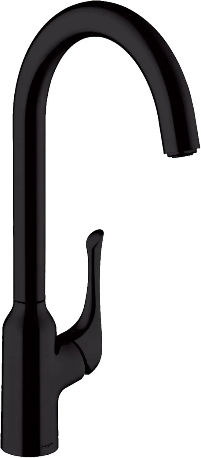 hansgrohe Allegro N Black Bar Kitchen Faucet, Bar Sink Faucet Single Hole, Faucet for Kitchen Sink, Matte Black 71845671