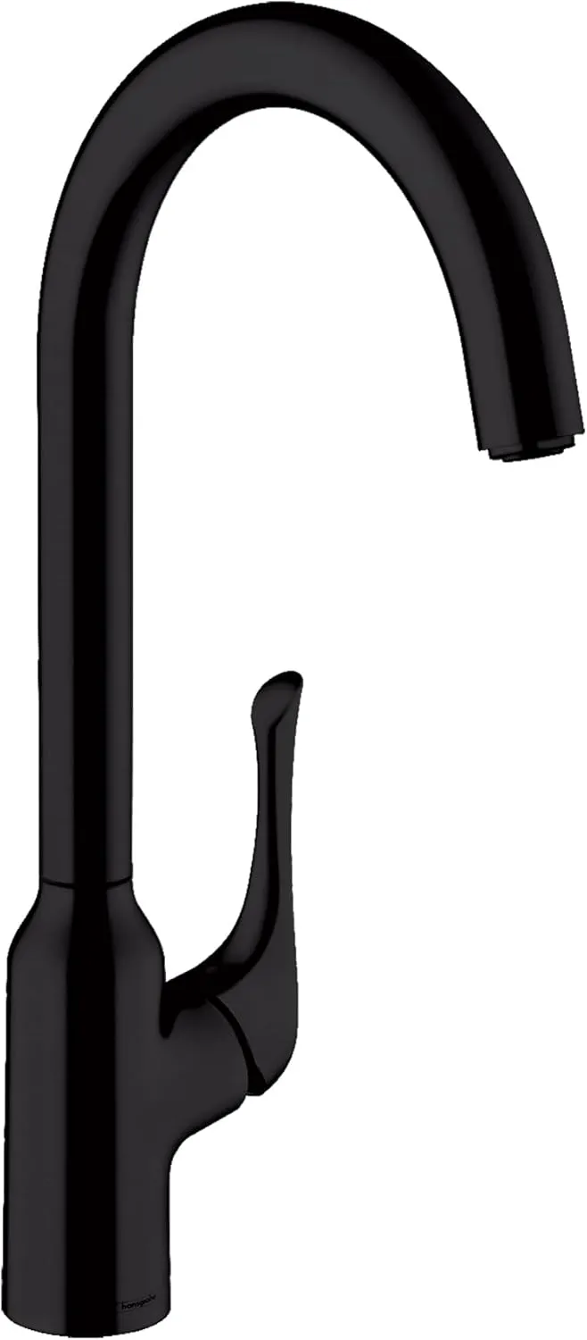 hansgrohe Allegro N Black Bar Kitchen Faucet, Bar Sink Faucet Single Hole, Faucet for Kitchen Sink, Matte Black 71845671