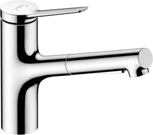 hansgrohe Zesis Chrome Single-Handle Kitchen Faucet, Kitchen Faucets with Pull Out Sprayer, Faucet for Kitchen Sink, Chrome 74800001