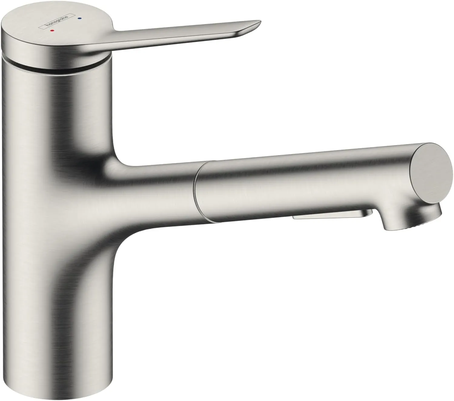 hansgrohe Zesis Stainless Steel Single-Handle Kitchen Faucet, Kitchen Faucets with Pull Out Sprayer, Faucet for Kitchen Sink, Stainless Steel Optic 74800801