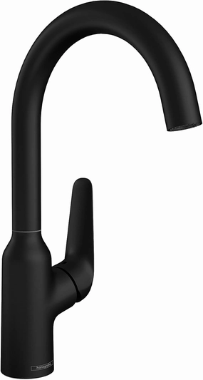 hansgrohe 71802671 Focus N 14-inch Tall 1-Handle Matte Black Drain Sold Separately Bar Faucet