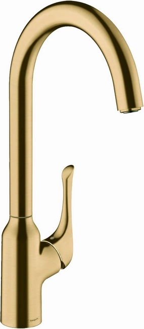 hansgrohe Allegro N Gold Bar Kitchen Faucet, Bar Sink Faucet Single Hole, Faucet for Kitchen Sink, Brushed Gold Optic 71845251