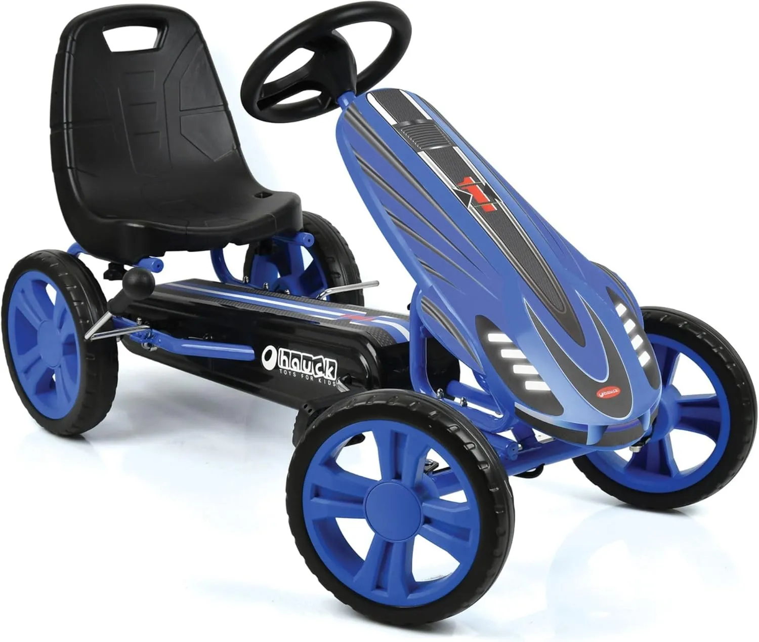 Hauck Speedster Pedal Go Kart with Adjustable Bucket Seat for Kids Ages 4 to 8, Blue