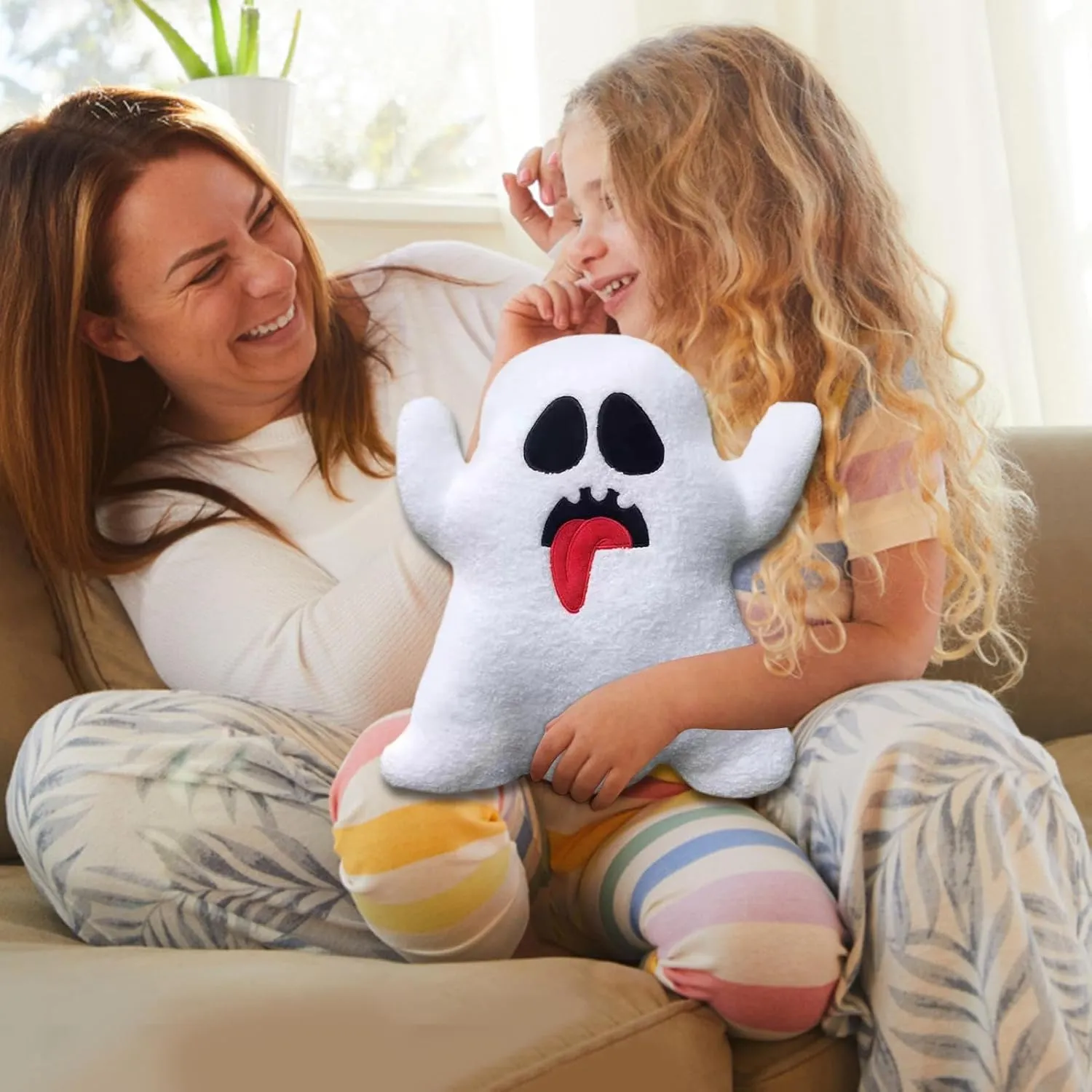 Haunted Spirit Pillow | Creepy Ghost Plush Toy | Cozy Cotton Fabric with Stuffing Feature | Halloween-Themed Throw Cushion for Sofa Bedroom Bed Décor and Kids' Festive Holiday Celebration Or S