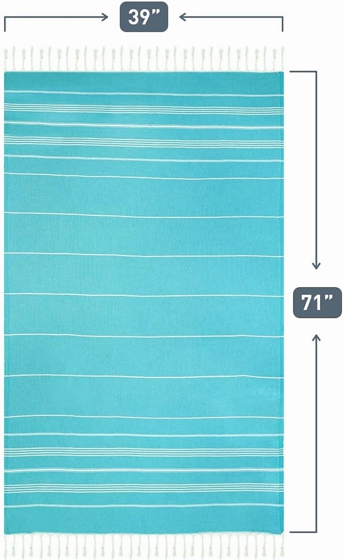 HAVLULAND 6 Packs Oversized Turkish Beach Towels Set Bulk 72"x40" Extra Large Sand Free Quick Dry Swim Bath Camping Pool Towel Travel Blanket Adult Essentials Cruise Accessories Vacation Picnic