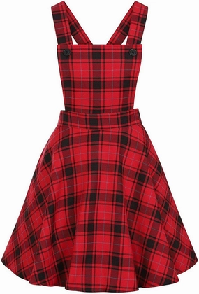 Hell Bunny Brittany Tartan Plaid Pinafore Dress