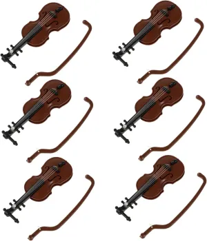 Hemoton 18pcs Miniature Violin Model for Dollhouse Decor Scale Plastic Musical Instrument Stand for Landscape and Mini House Decoration