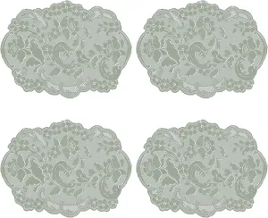Heritage Lace Elizabeth Placemats, 14" x 19", Silver Sage