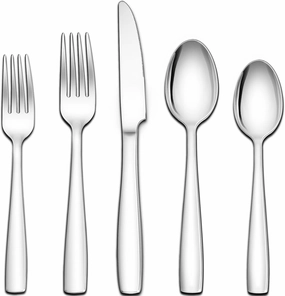 Herogo 18/10 Stainless Steel Silverware Set, 20-Piece Fancy Flatware Cutlery Set for 4, Modern Eating Utensils Tableware for Home Restaurant Wedding, Mirror Polished, Dishwasher Safe
