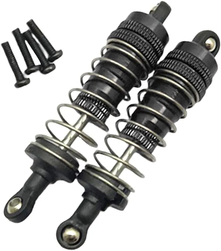 High Performance Metal Adjustable Shock Absorber for 1/14 RC Car Wltoys 144001, and Smooth Damping Effect, Spare Springs Included, Easy to Install, 100% - Black, 79mm