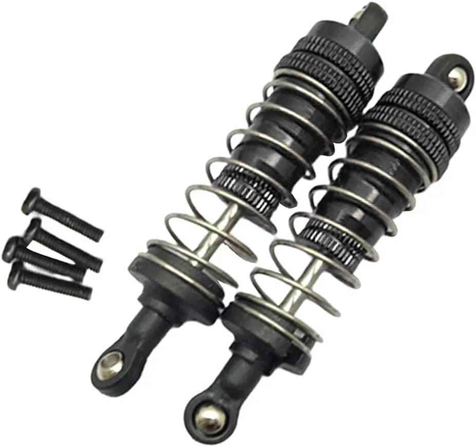 High Performance Metal Adjustable Shock Absorber for 1/14 RC Car Wltoys 144001, and Smooth Damping Effect, Spare Springs Included, Easy to Install, 100% - Black, 79mm