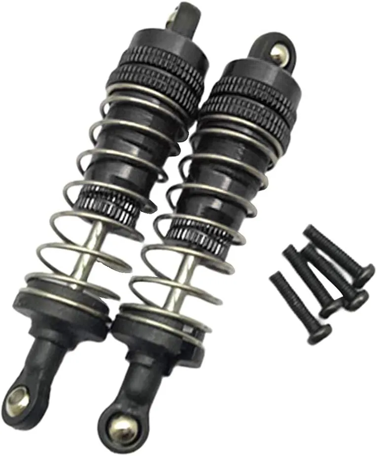 High Performance Metal Adjustable Shock Absorber for 1/14 RC Car Wltoys 144001, and Smooth Damping Effect, Spare Springs Included, Easy to Install, 100% - Black, 79mm