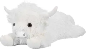 Highland Cow Stuffed Animal - 18" White Cows Plush Toy Gift for Kids & Adults, Cattle Decorations Pillows Living Room Bedroom
