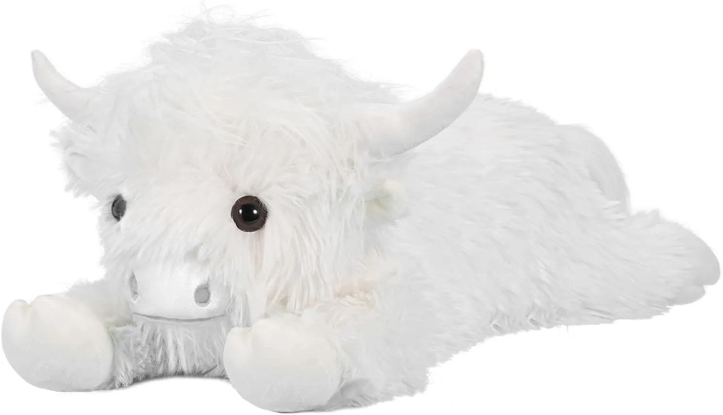 Highland Cow Stuffed Animal - 18" White Cows Plush Toy Gift for Kids & Adults, Cattle Decorations Pillows Living Room Bedroom