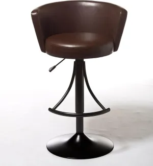Hillsdale Bern Adjustable Swivel Barstool with Brown PU