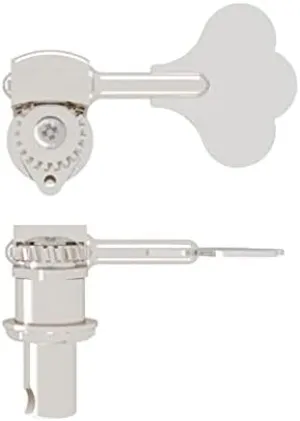 Hipshot HB6 1/2" Ultralite Bass Tuner, Clover, Bass Side - SHINY CHROME
