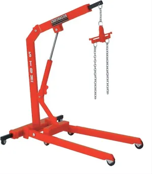 HOBBY GEAR - 1:24 Scale Engine Hoist Model, CRAFTMASTER 5-Ton Capacity, Extendable Boom with Chain, Red