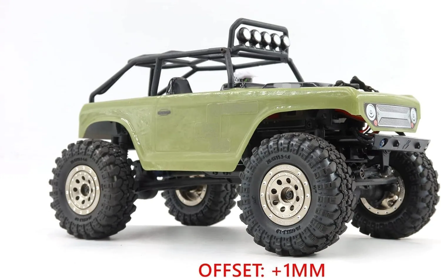 hobbysoul Adjustable Offset 1.0 Beadlock Wheels Champagne Color, Negative & Positive Heavy Rims 21g/Rim for Axial SCX24 90081 Other 1/24 RC Micro Crawler, (4-Pack)