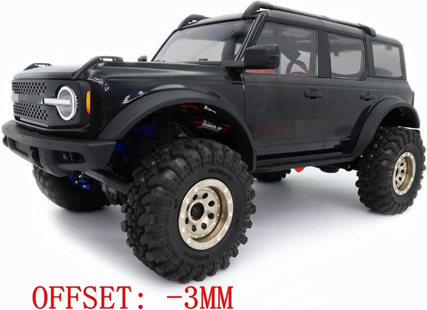 hobbysoul Adjustable Offset 1.0 Beadlock Wheels Champagne Color, Negative & Positive Heavy Rims 21g/Rim for Axial SCX24 90081 Other 1/24 RC Micro Crawler, (4-Pack)