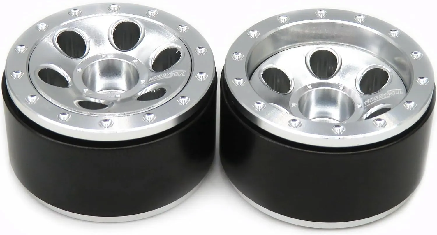 hobbysoul RC Adjustable Offset 1.0 Micro Beadlock Wheels Deep Dish Rims for 1/18 TRX4M 1/24 Crawler SCX24,(4-Pack