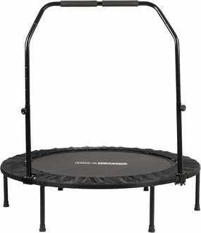 HolaHatha Portable Foldable Mini Trampoline Fitness Rebounder with 5 Level Adjustable Handle, Supports up to 440 Pounds