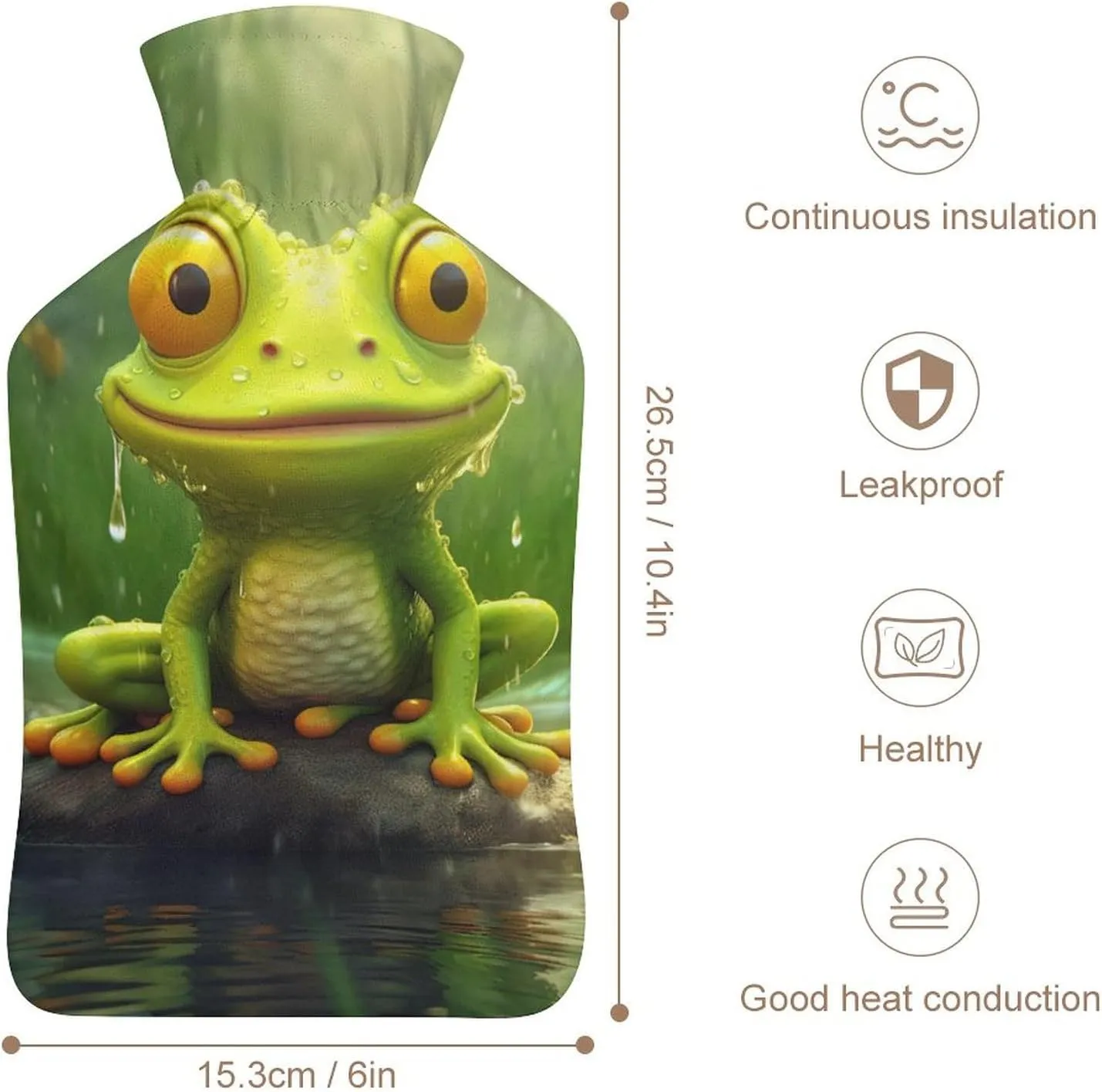 Hot Water Bottle with Soft Cover, Cartoon 1L Warm Water Bag for Menstrual Cramps, Animal Neck and Shoulder Pain Relief, Ideal for Hand & Feet Warmer for Kids, Men & Women, Hot & Cold Compress