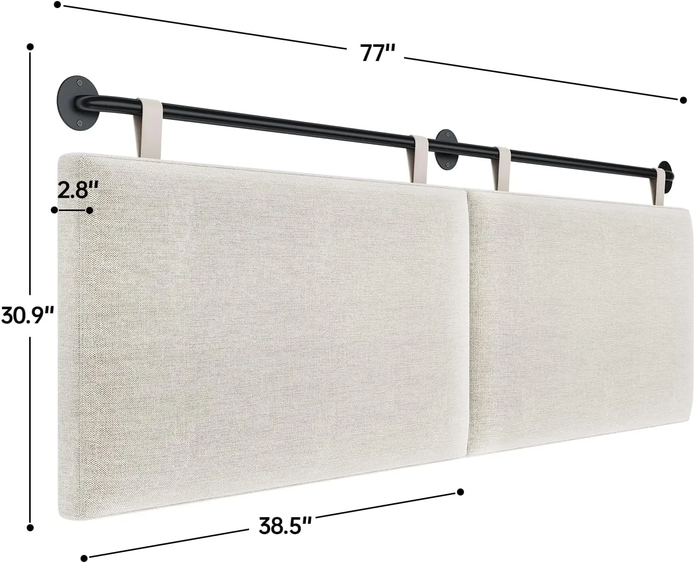 HouseMila Headboard for King Size Bed, Wall Mounted Headboard with Fine Linen Upholstery and Button Tufting, Adjustable Heigh Headboard for Bedroom (Beige, King)