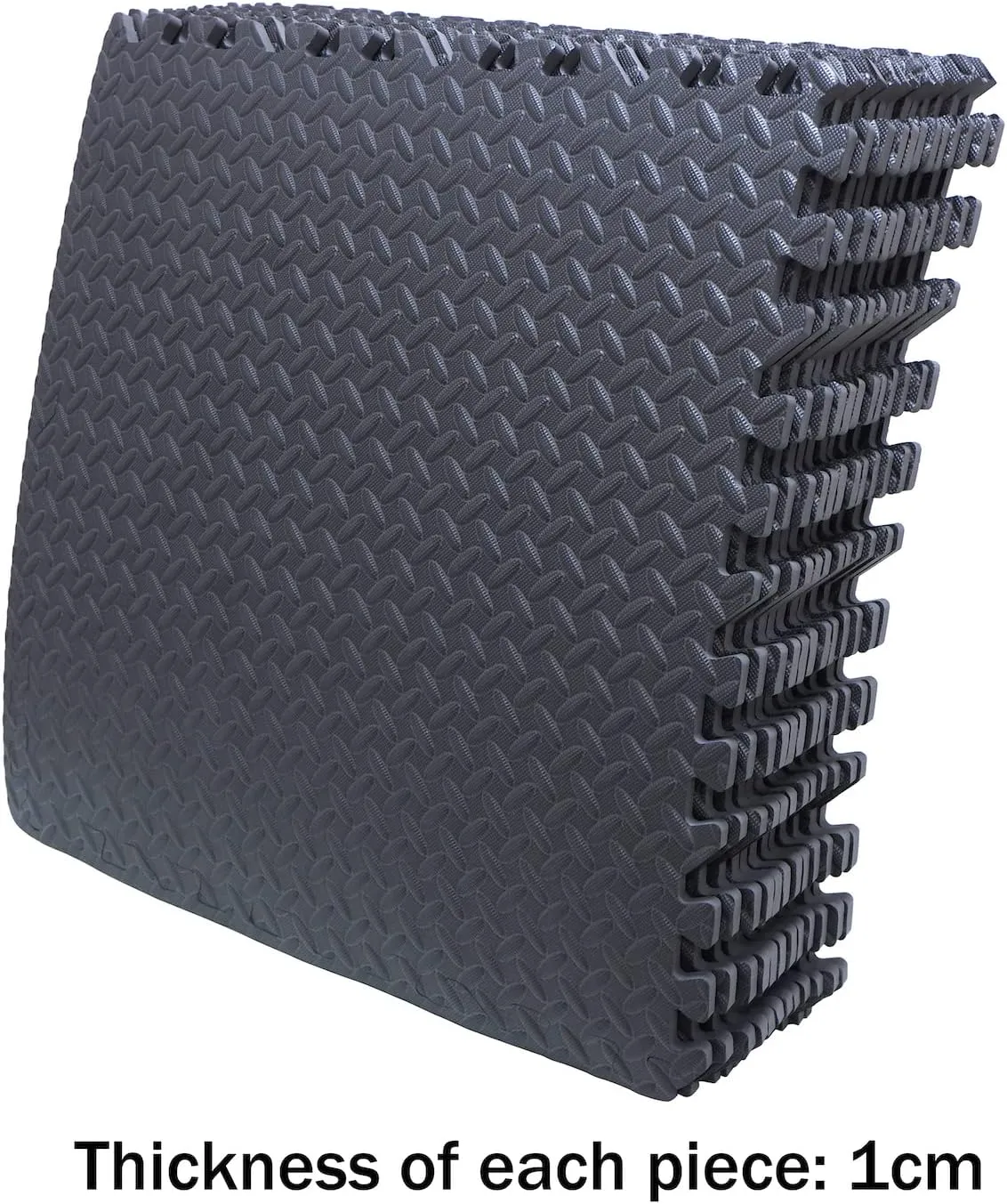 HTTMT- 12X(48 Sqft) Black Gym Floor Mat 24x24 EVA Foam Interlocking Exercise Fitness Puzzle Floor Gym Yoga Mat Workout Pad [P/N: MTET-HOME012-12PC]
