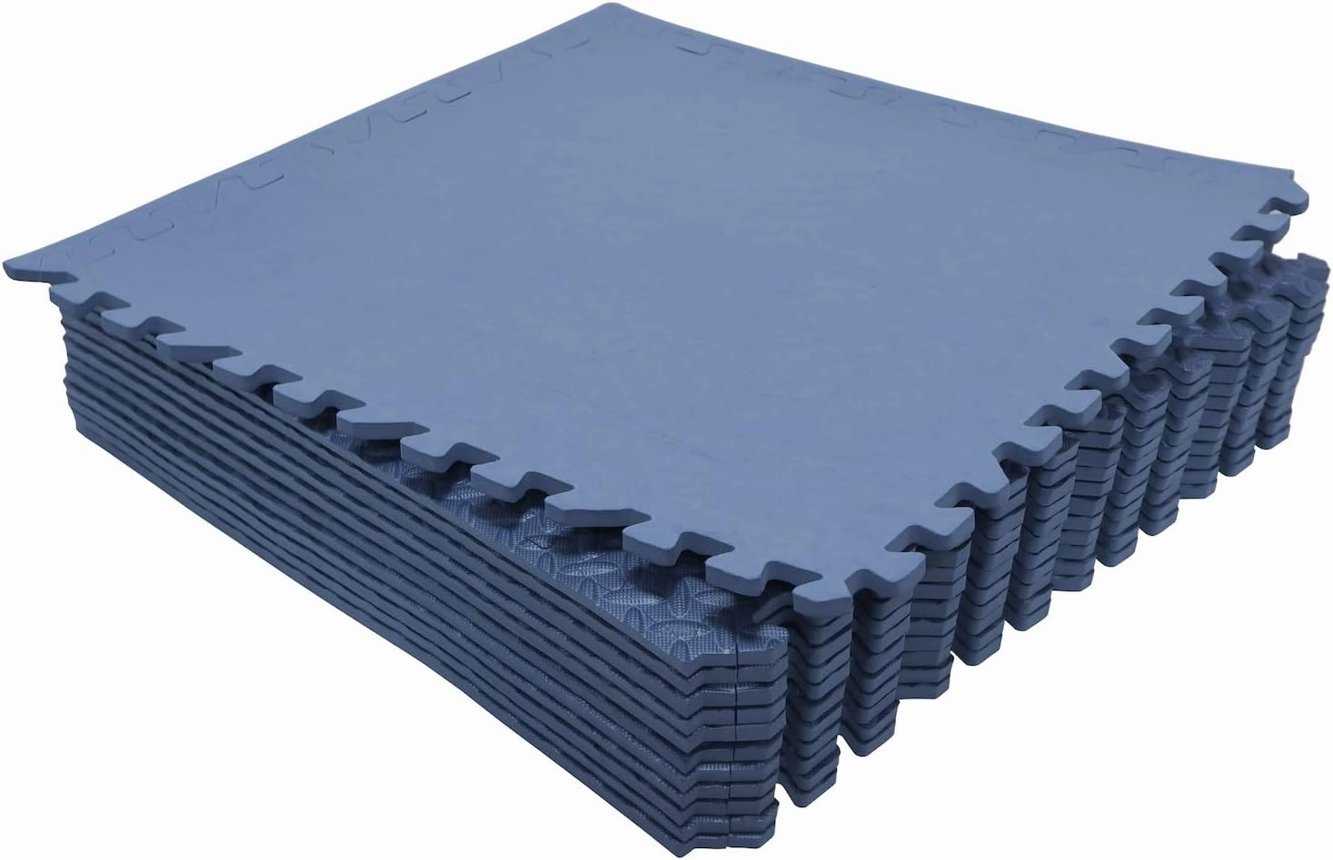 HTTMT- 12X(48 Sqft) Blue Gym Floor Mat 24x24 EVA Foam Interlocking Exercise Fitness Puzzle Floor Gym Yoga Mat Workout Pad [P/N: MTET-HOME012-12PC]
