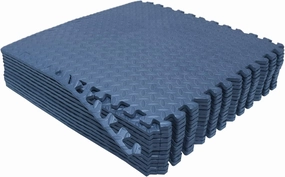 HTTMT- 12X(48 Sqft) Blue Gym Floor Mat 24x24 EVA Foam Interlocking Exercise Fitness Puzzle Floor Gym Yoga Mat Workout Pad [P/N: MTET-HOME012-12PC]