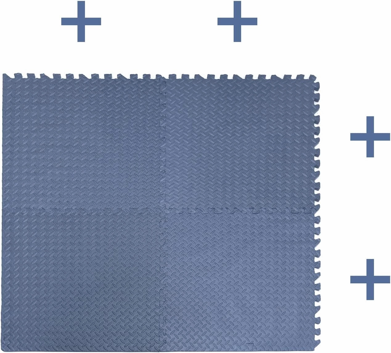 HTTMT- 12X(48 Sqft) Blue Gym Floor Mat 24x24 EVA Foam Interlocking Exercise Fitness Puzzle Floor Gym Yoga Mat Workout Pad [P/N: MTET-HOME012-12PC]