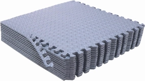 HTTMT- 12X(48 Sqft) Gray Gym Floor Mat 24x24 EVA Foam Interlocking Exercise Fitness Puzzle Floor Gym Yoga Mat Workout Pad [P/N: MTET-HOME012-12PC]