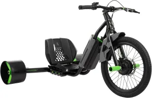 Huffy Electric Drift Tricycle, 250W Motor 36V Battery Trike, Ages 14 , Green Machine