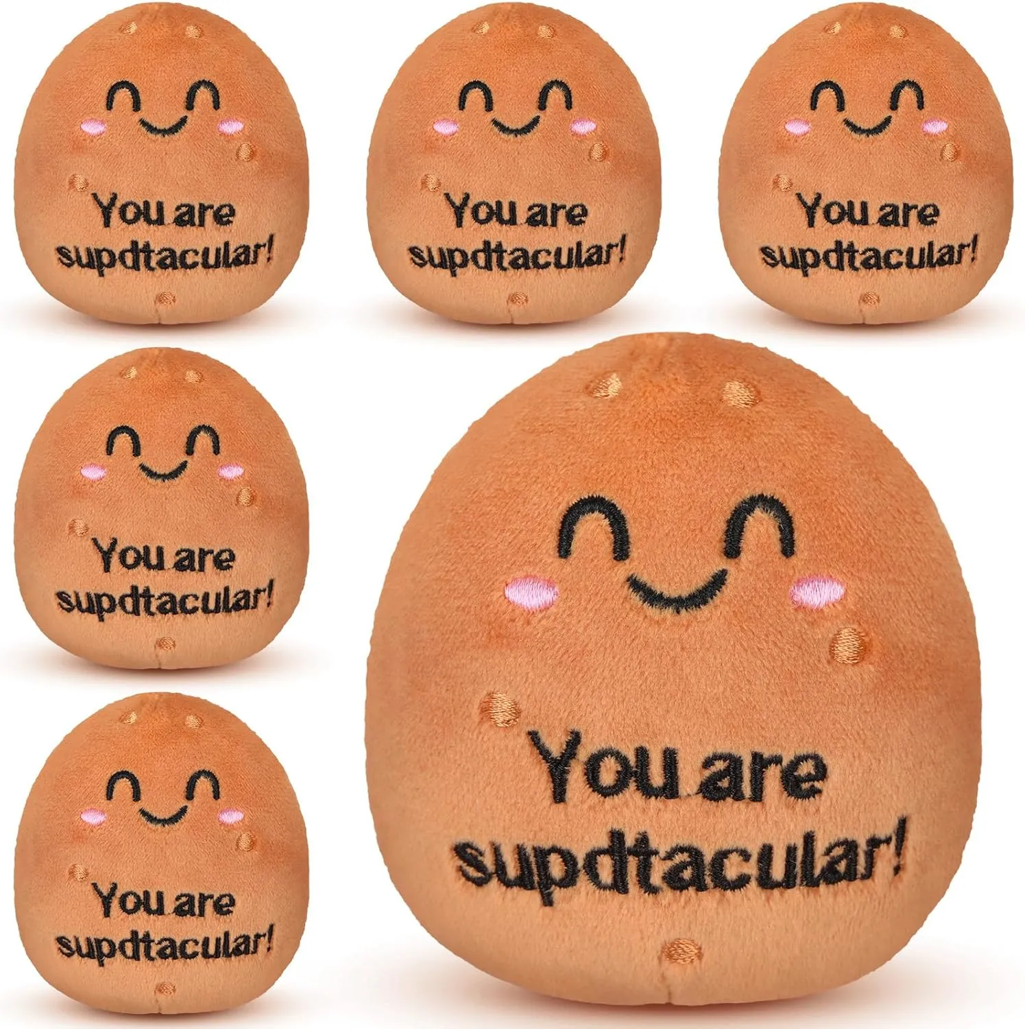 HyDren 6 Pcs Potato Plush 3. 15" Cute Potato Stuffed Stress Relief Doll Reduce Pressure Toy Inspirational Gifts for Girls and Boys End of Year Graduation Party Employee Appreciation