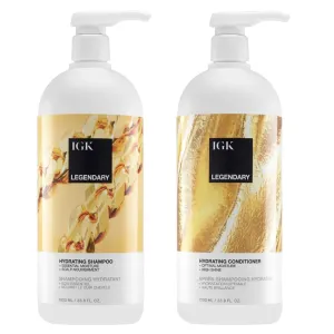 IGK Legendary Dream Hair Shampoo and Conditioner (1L) | Healthy, Hydrated, Shiny | Vegan, Cruelty-Free | Set of 2