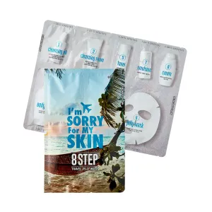 I'M SORRY FOR MY SKIN 8-Step Skincare Travel Essentials Kit, Korean Skin Care Set All in 1, Face Wash, Body Cleansing, Face Moisturizer, Girls Trip and Gift for Women, 8 Products in One (3 set)